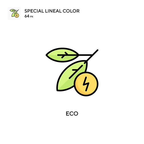 Eco Enkel Vektor Ikon Perfekt Färg Moderna Piktogram Redigerbar Stroke — Stock vektor