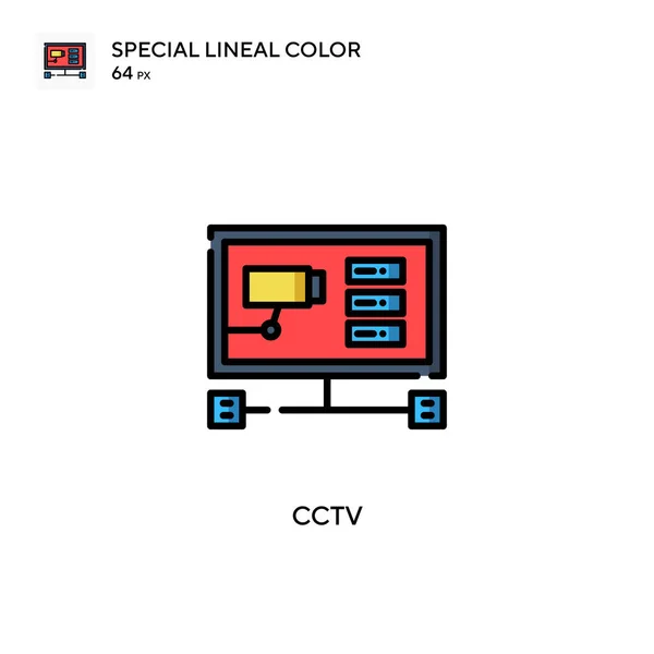 Cctv単純なベクトルアイコン 編集可能なストローク上の完璧な色現代ピクトグラム — ストックベクタ