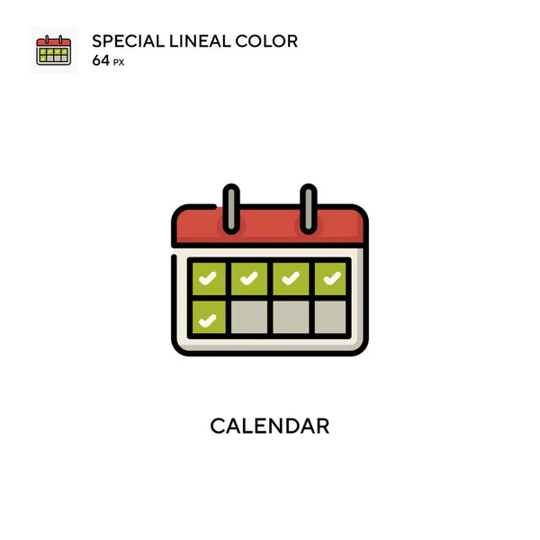 Calendario Icono Vector Simple Pictograma Moderno Color Perfecto Trazo Editable — Archivo Imágenes Vectoriales