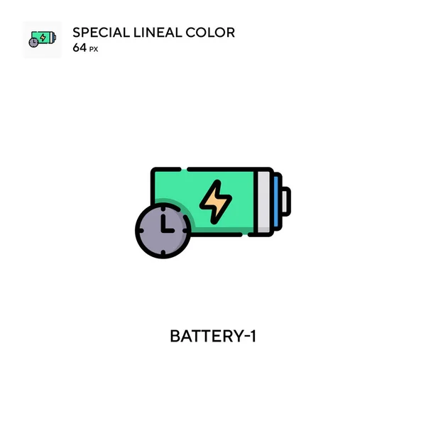 Battery Simple Vector Icon Perfect Color Modern Pictogram Editable Stroke — Stock Vector