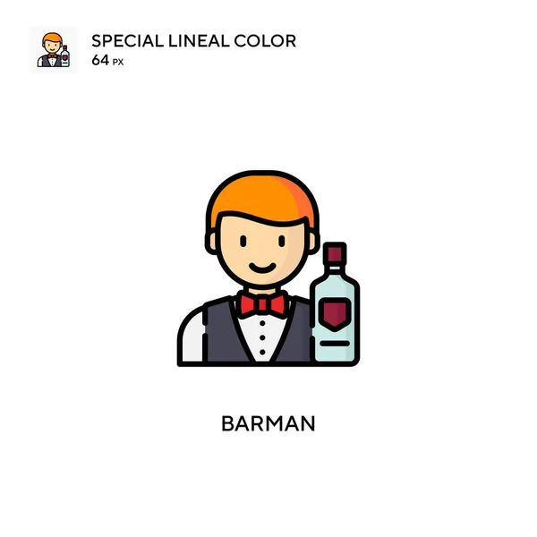 Barman Simple Vector Icon Perfect Color Modern Pictogram Editable Stroke — Stock Vector