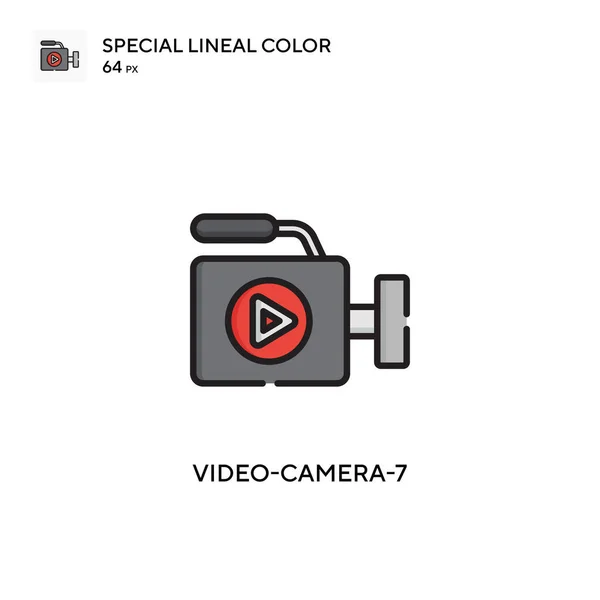 Videocámara Icono Vector Simple Pictograma Moderno Color Perfecto Trazo Editable — Vector de stock