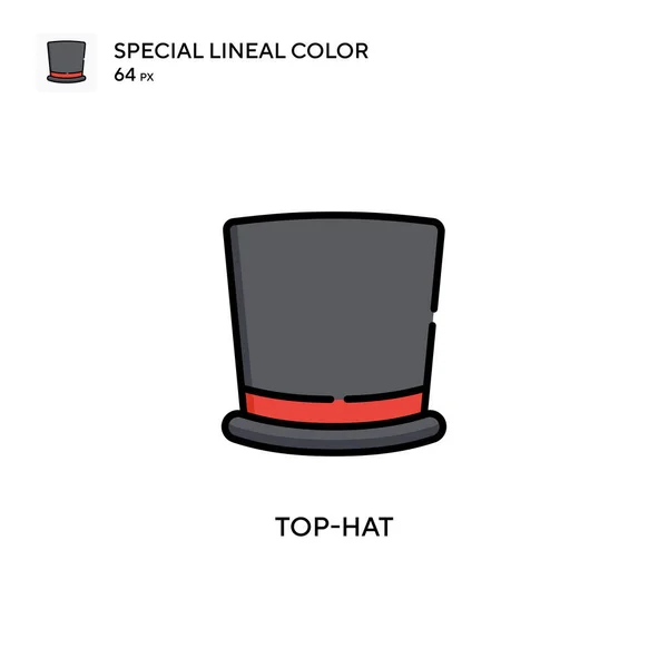 Top Hat Icono Vector Simple Pictograma Moderno Color Perfecto Trazo — Vector de stock