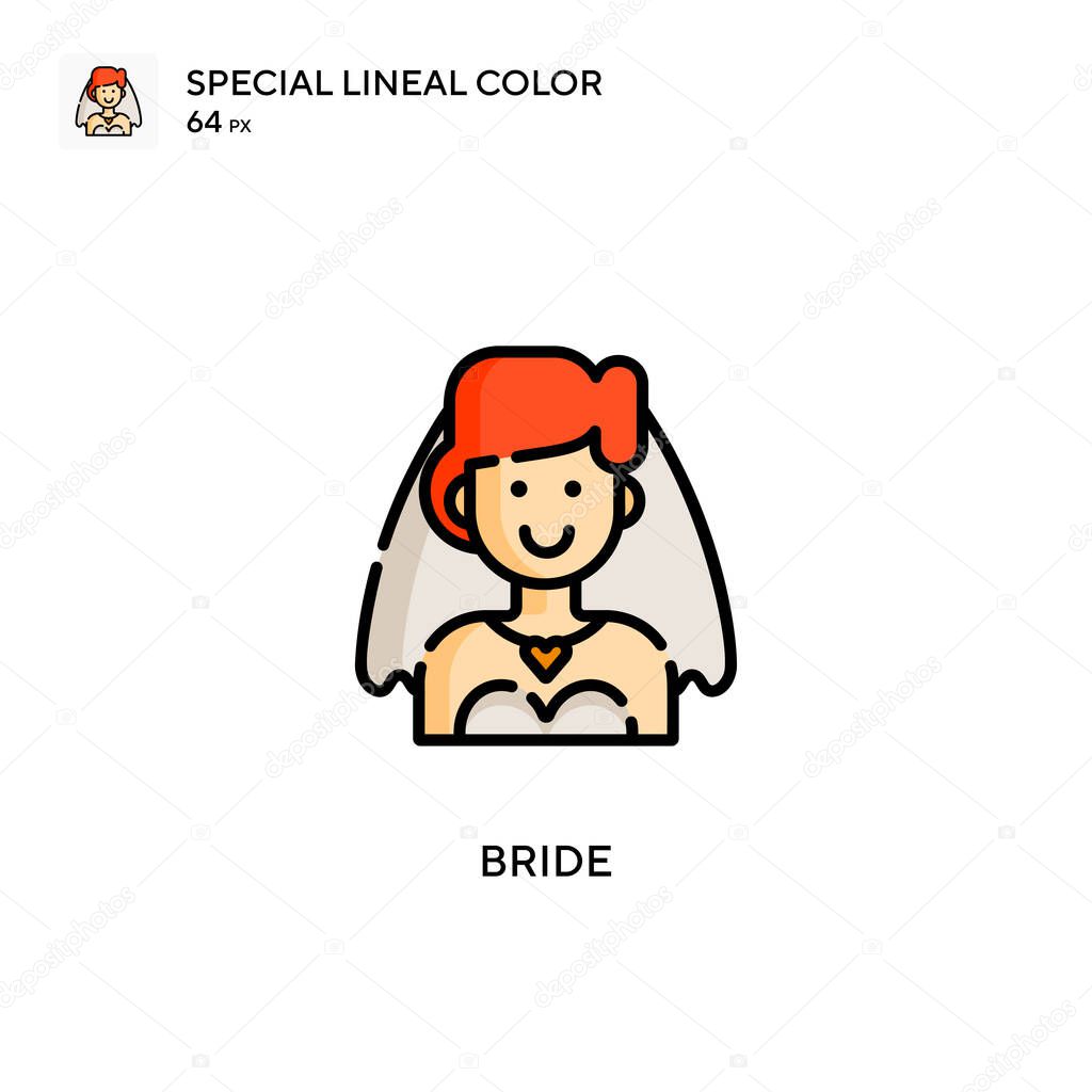Bride Simple vector icon. Perfect color modern pictogram on editable stroke.