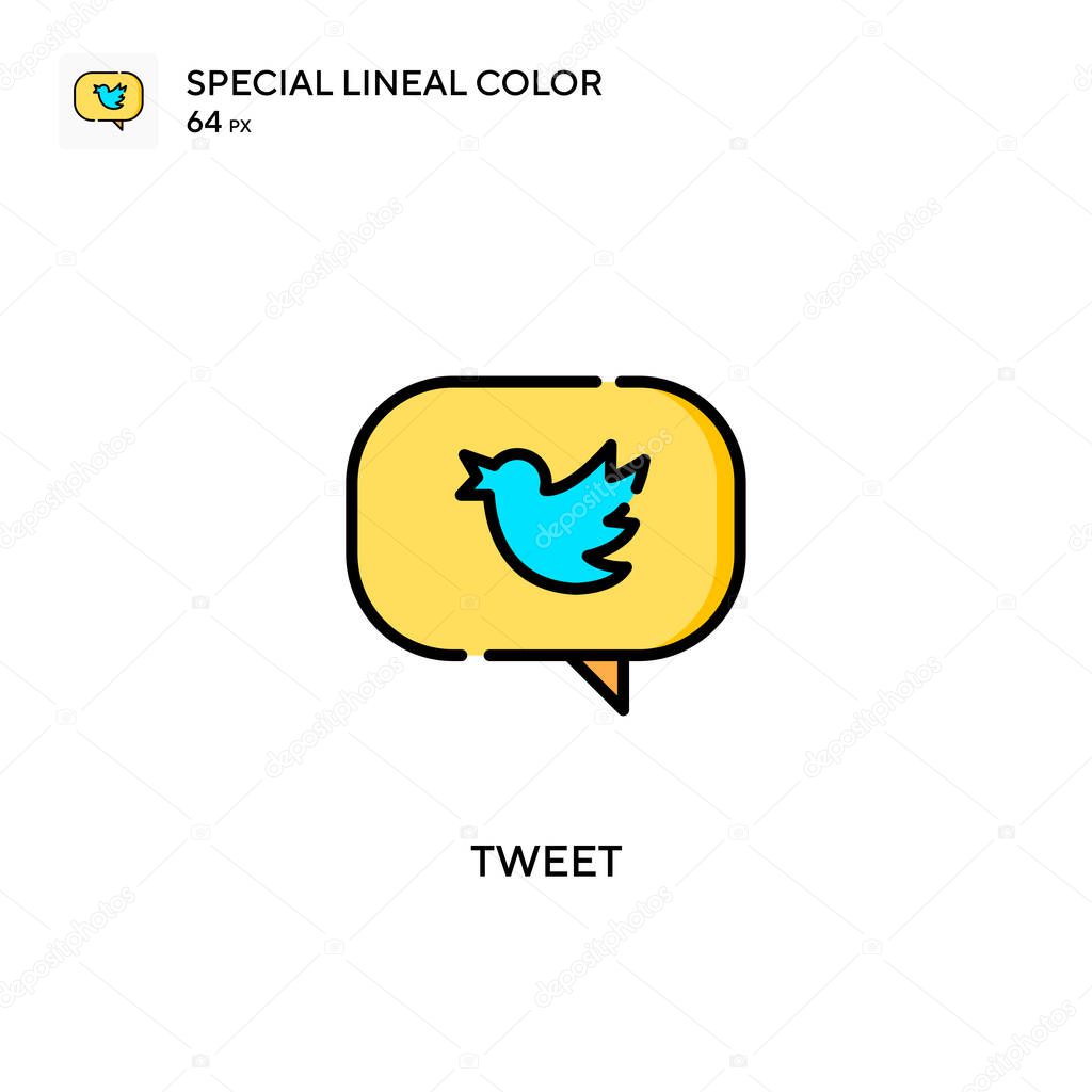 Tweet Simple vector icon. Perfect color modern pictogram on editable stroke.