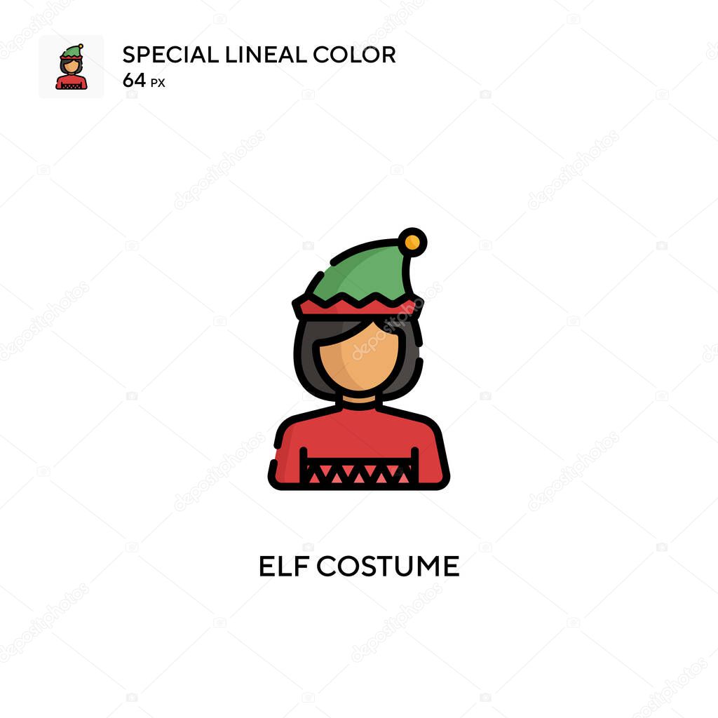 Elf costume Simple vector icon. Perfect color modern pictogram on editable stroke.