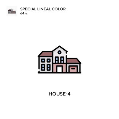 House-4 basit vektör simgesi. Düzenlenebilir vuruş üzerine mükemmel renk modern pictogram.