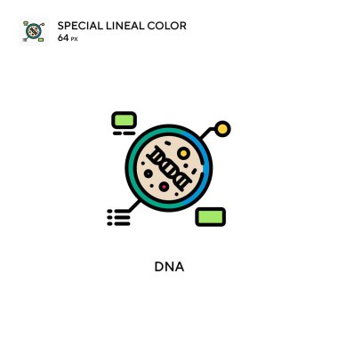 DNA Basit vektör simgesi. Düzenlenebilir vuruş üzerine mükemmel renk modern pictogram.