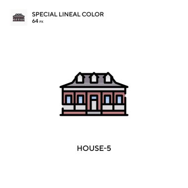 House-5 basit vektör simgesi. Düzenlenebilir vuruş üzerine mükemmel renk modern pictogram.
