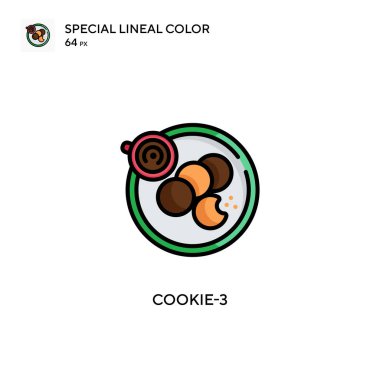 Cookie-3 basit vektör simgesi. Düzenlenebilir vuruş üzerine mükemmel renk modern pictogram.