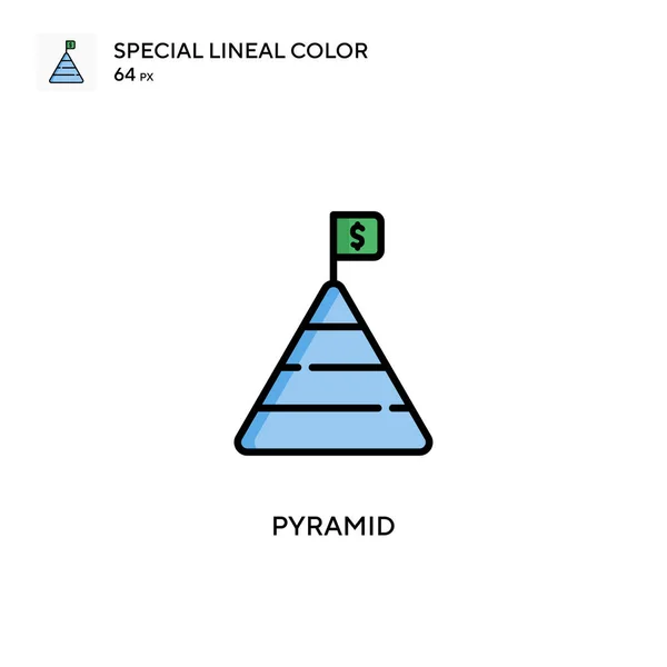 Pyramide Einfaches Vektor Symbol Perfekte Farbe Modernes Piktogramm Auf Editierbarem — Stockvektor