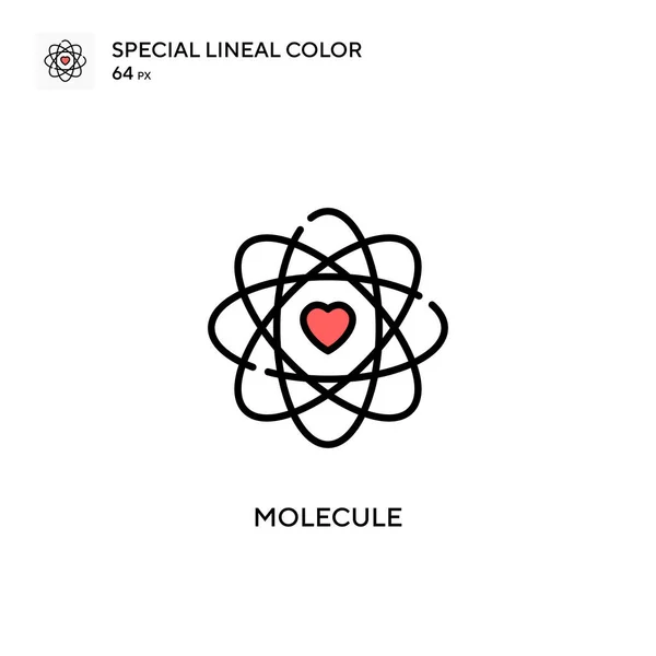 Molecule Icono Vector Simple Pictograma Moderno Color Perfecto Trazo Editable — Vector de stock