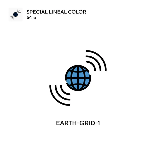 Earth Grid 1简单向量图标 关于可编辑笔画的完美色彩现代象形文字 — 图库矢量图片