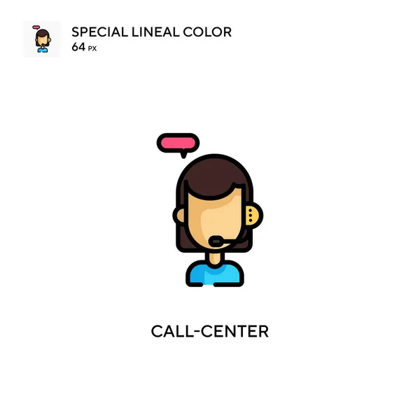 呼叫中心简单向量图标 关于可编辑笔画的完美色彩现代象形文字 — 图库矢量图片