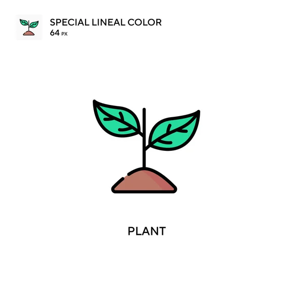植物简单向量图标 关于可编辑笔画的完美色彩现代象形文字 — 图库矢量图片