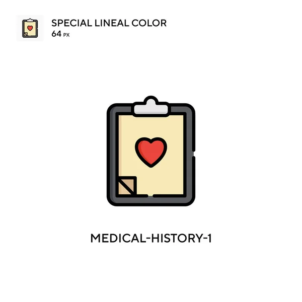 Medical History Icono Vector Simple Pictograma Moderno Color Perfecto Trazo — Vector de stock