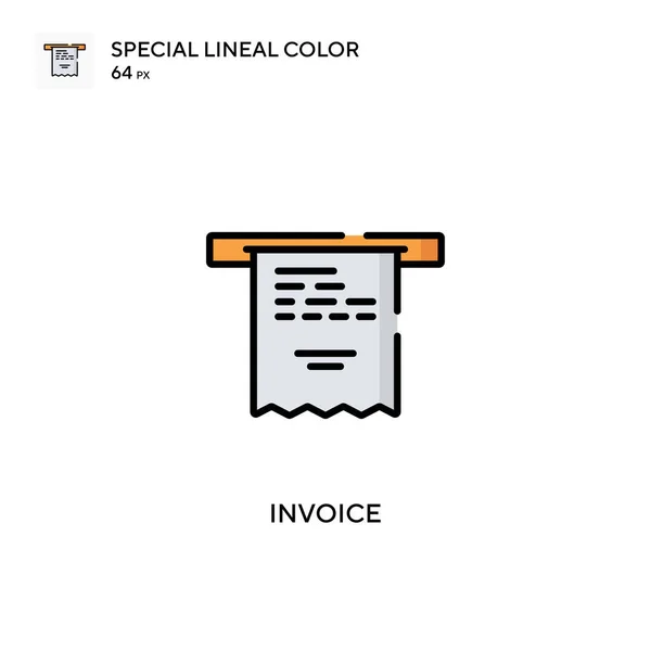 Invoice Simple Vector Icon Perfect Color Modern Pictogram Editable Stroke — Stock Vector