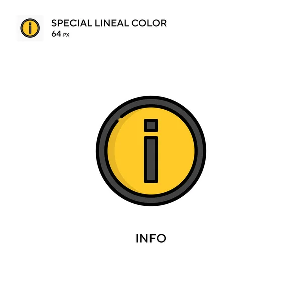 Info Icono Vector Simple Pictograma Moderno Color Perfecto Trazo Editable — Vector de stock