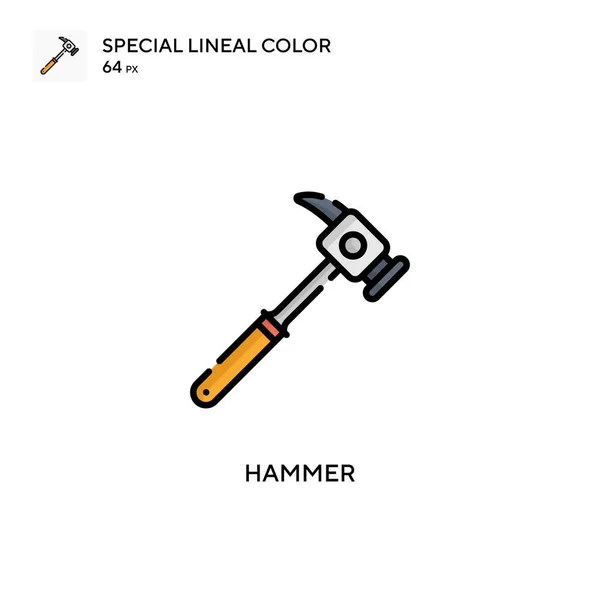 Hammer Egyszerű Vektor Ikon Tökéletes Szín Modern Piktogram Szerkeszthető Stroke — Stock Vector