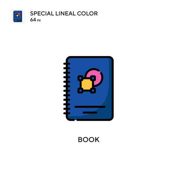 Libro Icono Vector Simple Pictograma Moderno Color Perfecto Trazo Editable — Vector de stock