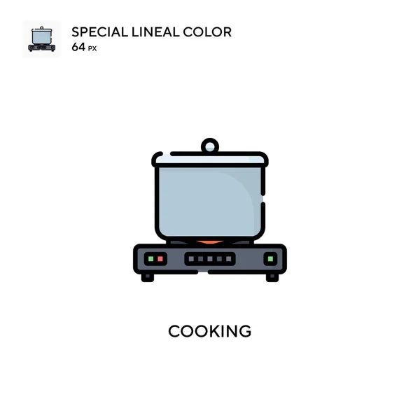 Cozinhar Ícone Vetorial Simples Pictograma Moderno Cor Perfeita Curso Editável — Vetor de Stock