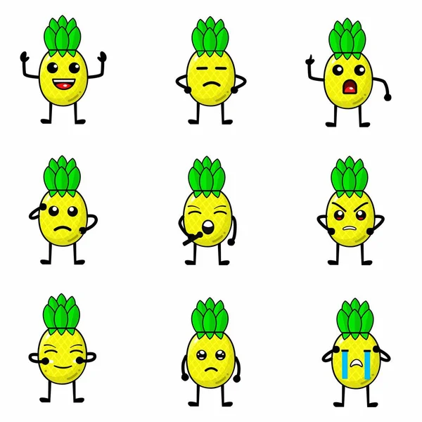 Pineapple _ emogi 'nin illüstrasyon vektör grafiği içecek ürünleri ve beslenme için iyidir