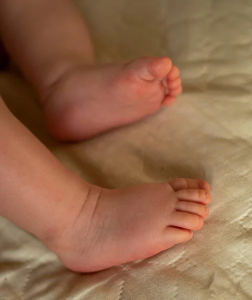 Tender Plump Legs Sleeping Baby — Stock Photo, Image