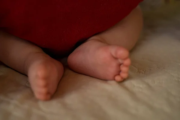 Legs Sweetly Sleeping Baby — Stock Photo, Image