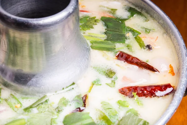 Thai Art Kokosnuss Würzige Suppe — Stockfoto