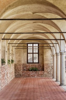Chateau Colonnade. Telc kalede. UNESCO siteleri.