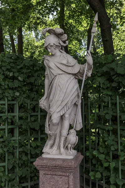 Staty Sommarträdgården Minerva Uppfattat Gamla Offentliga Parken Sommarträdgården Sankt Petersburg — Stockfoto