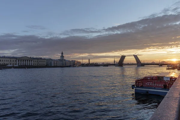 Saint Petersburg Russia July 2017 Peter Paul Fortress Opened Bridge — Stock Photo, Image