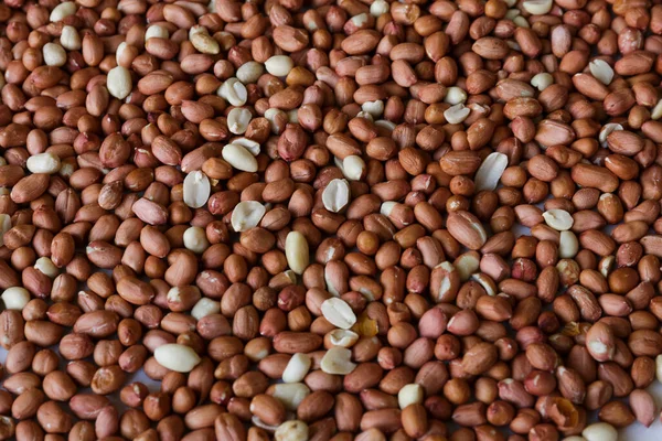 Comida Vegana Cacahuetes Crudos Para Asar Cerca —  Fotos de Stock