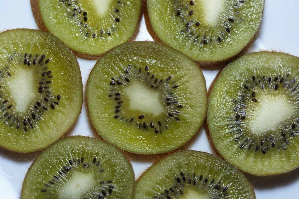 Potongan Buah Kiwi Segar Dan Segar Konsep Makan Yang Sehat — Stok Foto