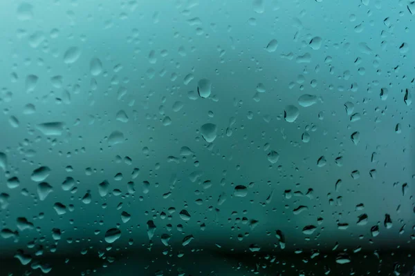 Regen Druppels Glas Natuurlijke Achtergrond Van Regenseizoen — Stockfoto