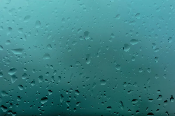 Rain Drops Window Glass Natural Background Rainy Season — Stock Photo, Image