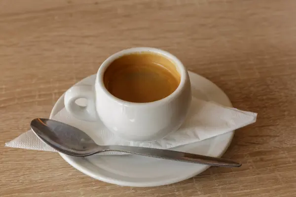 Lahodný Šálek Kávy Espresso Pro Obchodní Přestávku Nikdo Izolovaný — Stock fotografie