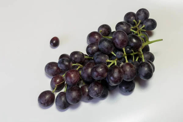 Branch Red Grape White Background Vegan Food — Stock Photo, Image