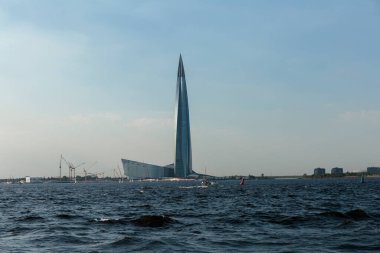 Gazprom 'un genel merkezi olan Saint-Petersburg, Rusya' nın yeni binası..