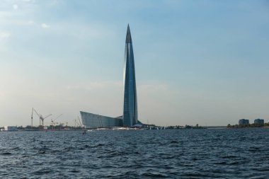 Gazprom 'un genel merkezi olan Saint-Petersburg, Rusya' nın yeni binası..