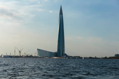 Gazprom 'un genel merkezi olan Saint-Petersburg, Rusya' nın yeni binası..