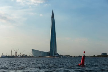 Gazprom 'un genel merkezi olan Saint-Petersburg, Rusya' nın yeni binası..