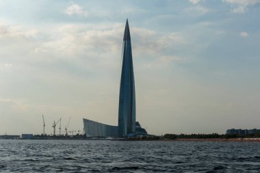 Gazprom 'un genel merkezi olan Saint-Petersburg, Rusya' nın yeni binası..