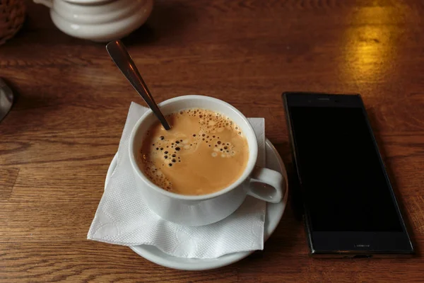 Cup Coffee Business Lunch Nobody Isolated — Stock Photo, Image