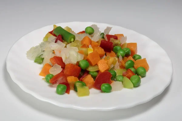 Mezcla Hervida Verduras Como Concepto Dieta Comida Vegetariana Hortalizas Para —  Fotos de Stock