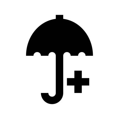 şemsiye simgesi, vektör illüstrasyonu  