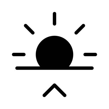 Gündoğumu simgesi, vektör illüstrasyonu