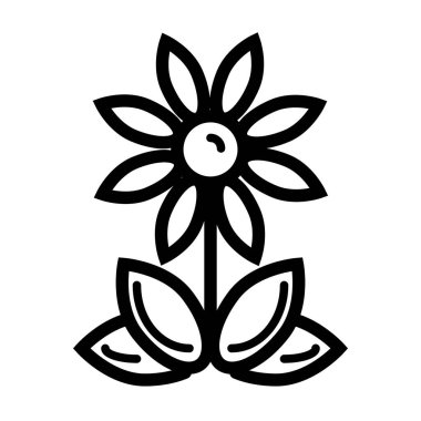 çiçek simgesi, vektör illüstrasyonu