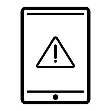 Tablet Dikkat simgesi, vektör illüstrasyonu 