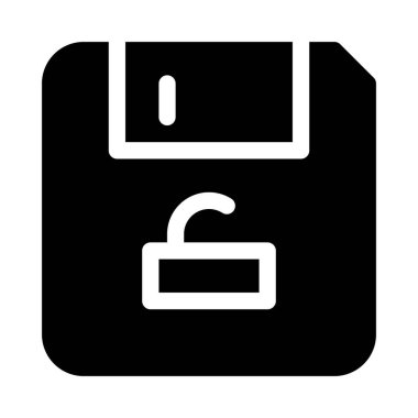 Beyaz arkaplanda disket açma simgesi, vektör illüstrasyonuName